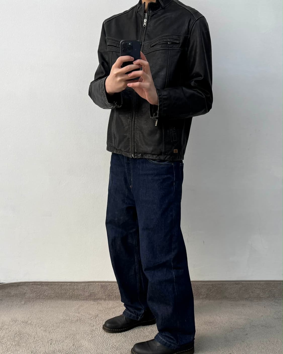 [100] 빈티지 게스 블랙 레더 집업 자켓 상품이미지3