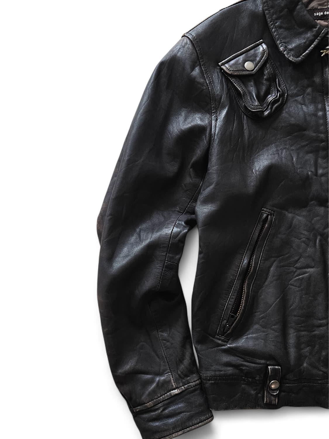 사쥬드크레 항공 라이더 가죽 자켓 상품이미지6