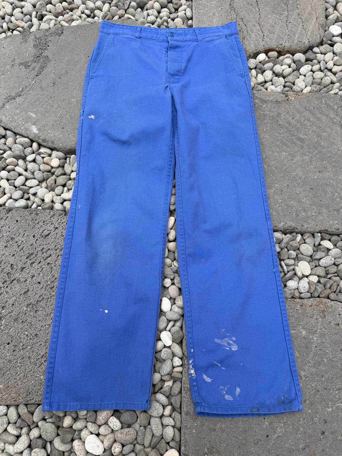 1990s DISTRESSED WASHED BLUE 빈티지 프렌치워크팬츠 상품이미지1