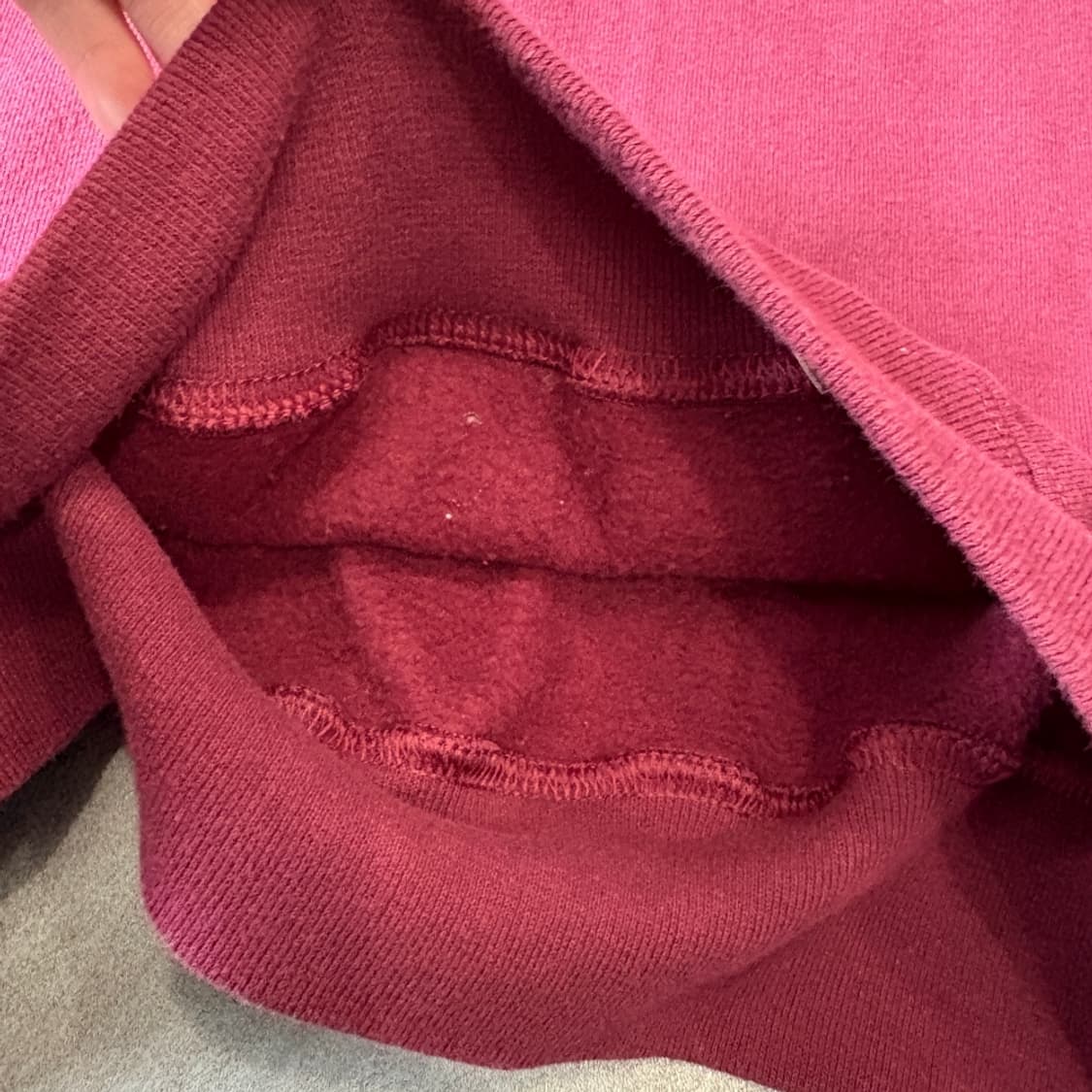 90s 90년대 미국 생산 러셀 블랭크 버건디 스웻셔츠 상품이미지7