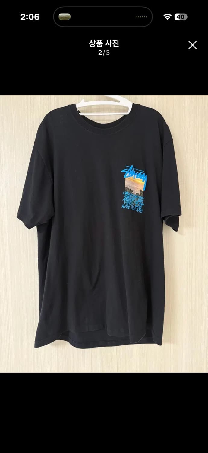[L] 스투시 클리어데이 티셔츠 블랙 상품이미지2
