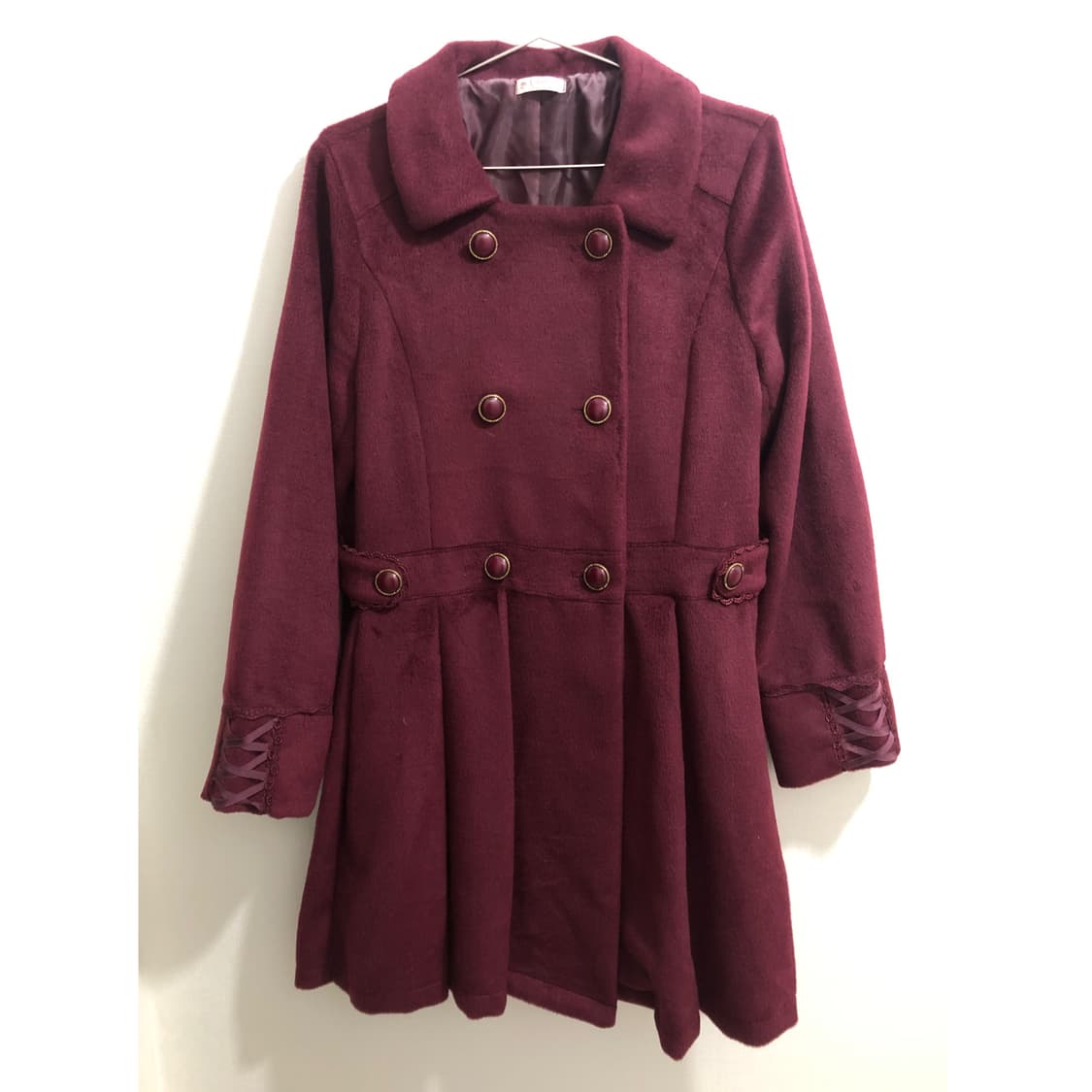 엑시즈팜 모리걸 버건디 코트 상품이미지1