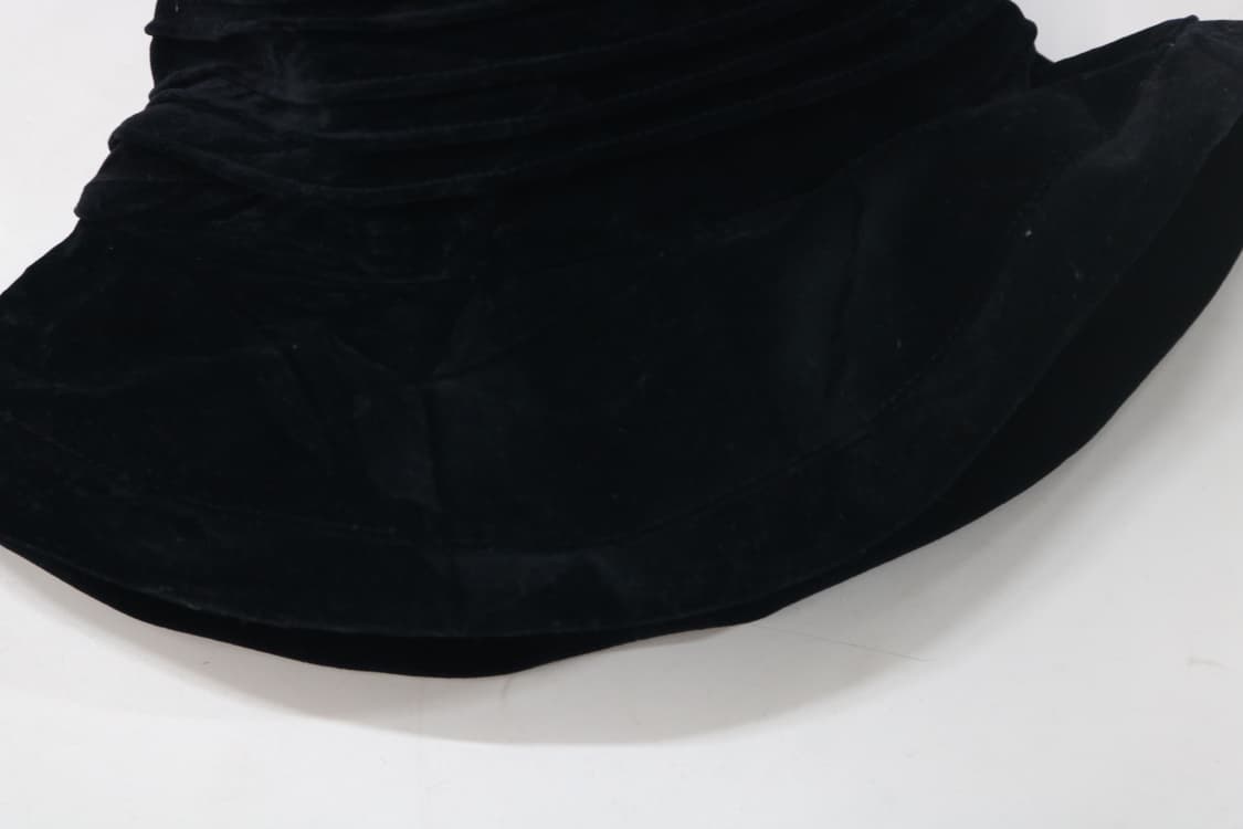 겐조(KENZO) 빈티지 벨벳 셔링 블랙 버킷햇 상품이미지4