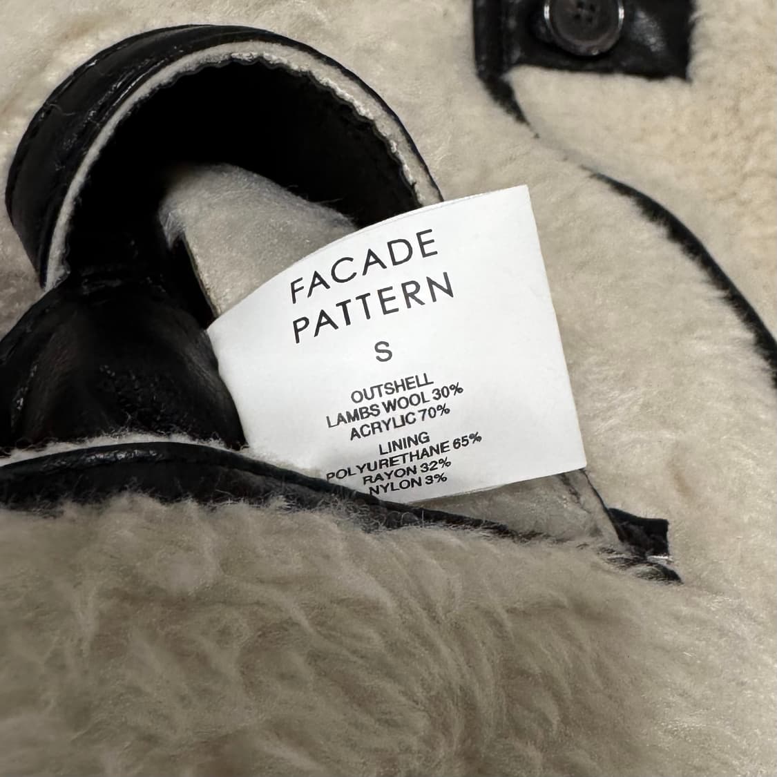 파사드패턴 빈티지 램스울 리버시블 무스탕 - 블랙 S 상품이미지7