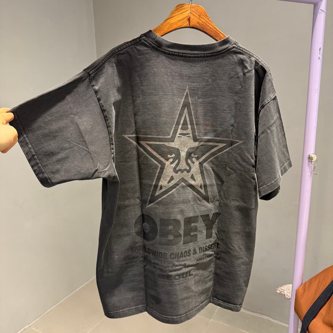 ➕오베이 반팔 티셔츠/ 그레이 상품이미지1