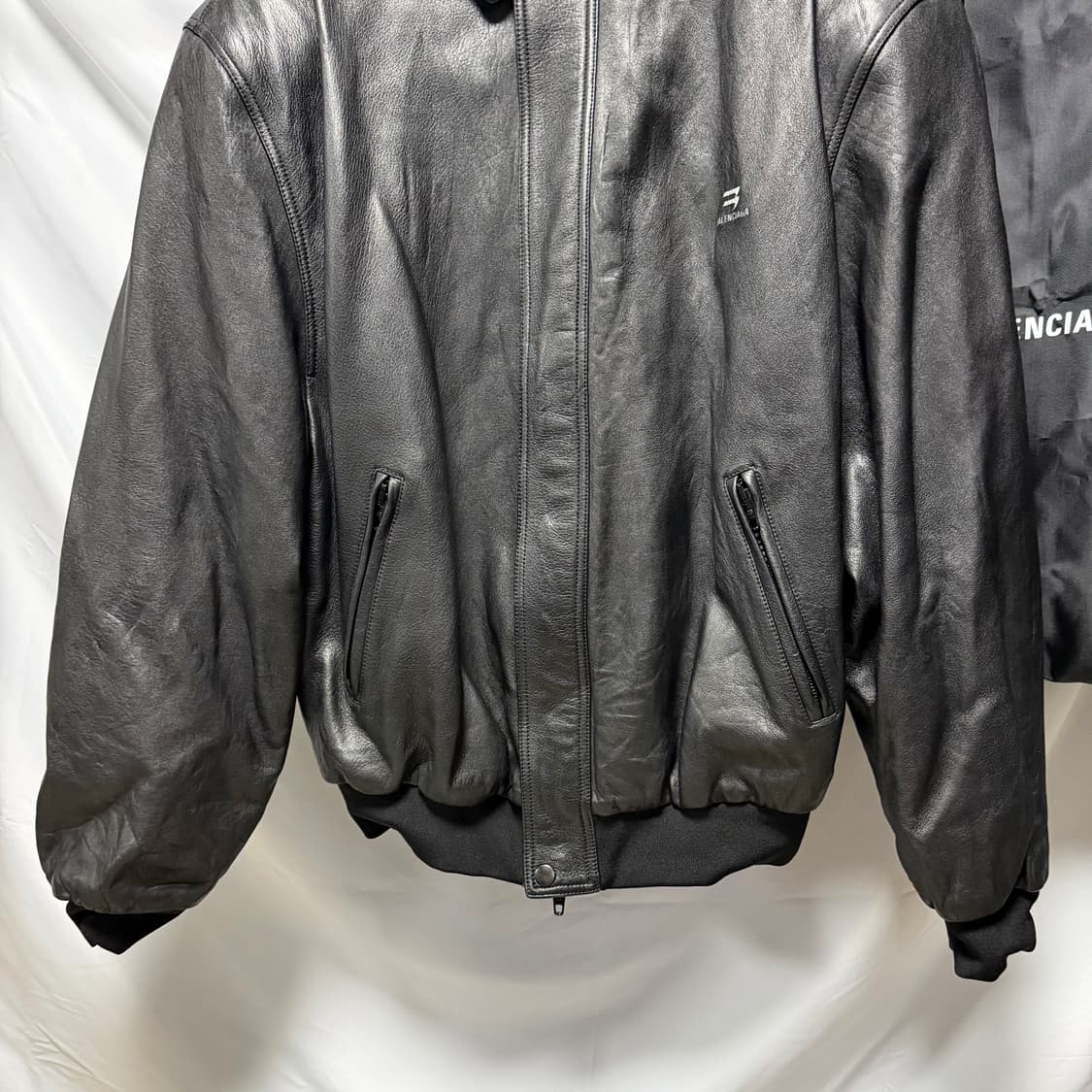 [S급/오버핏XS] 23FW 발렌시아가 택시 블루종 자켓 블랙 풀구성 상품이미지3