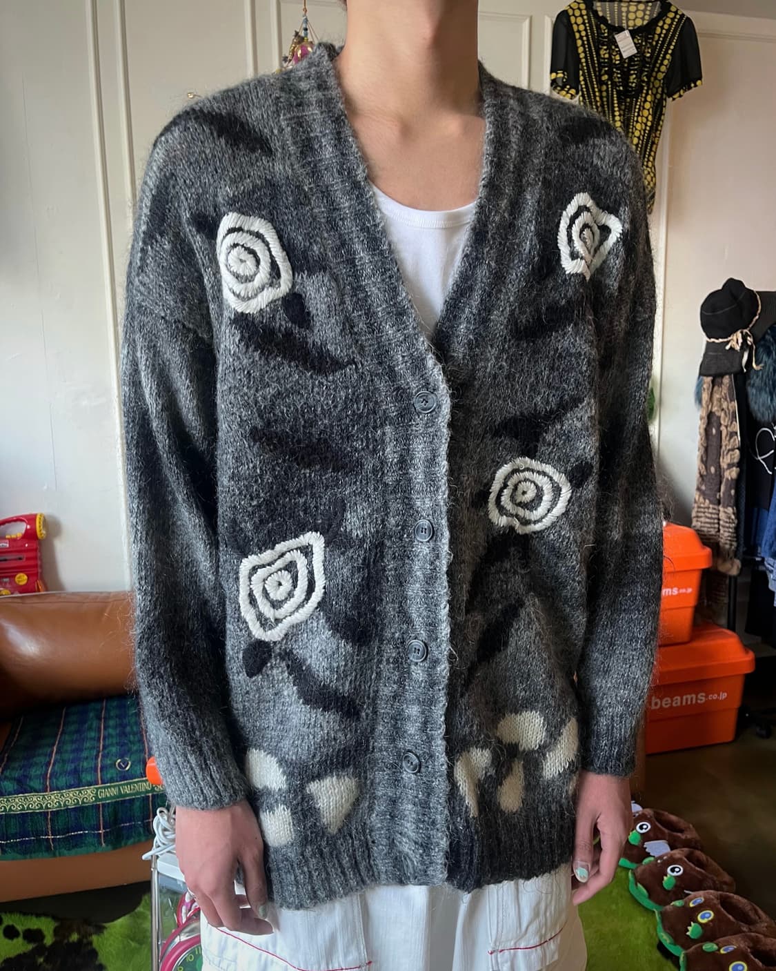 1970-80s Vintage Mohair Knit Cardigan 상품이미지2