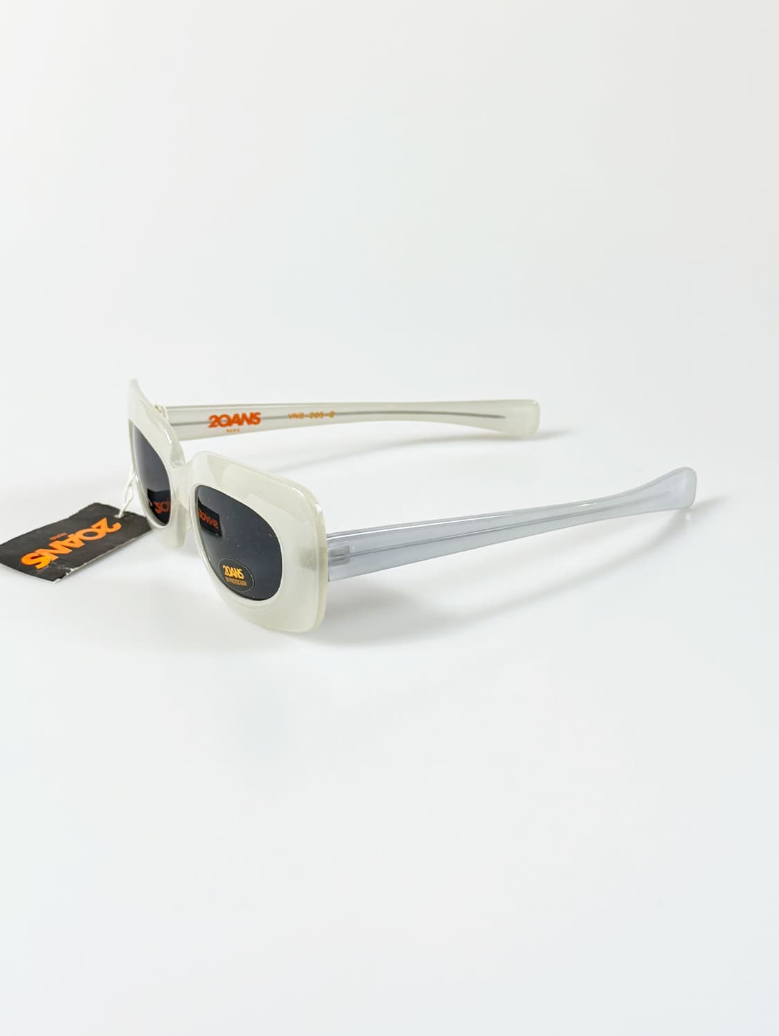 90s 일본제 20ANS 클리어 볼드 스퀘어 빈티지 선글라스 상품이미지3