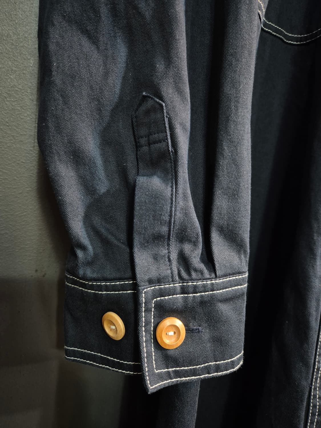 스튜디오톰보이 데님 배색 롱 셔츠 원피스 프리사이즈 상품이미지6