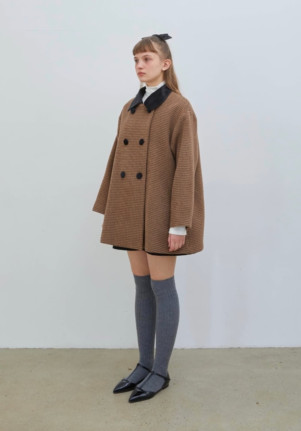 온무드 벨벳카라 울코트 상품이미지2