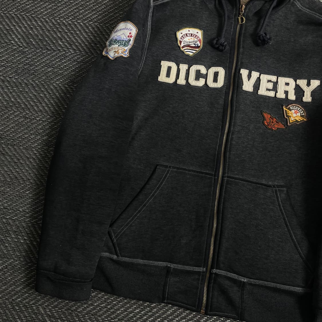 디스커버리 y2k 양털 후드집업 y 3809 상품이미지4