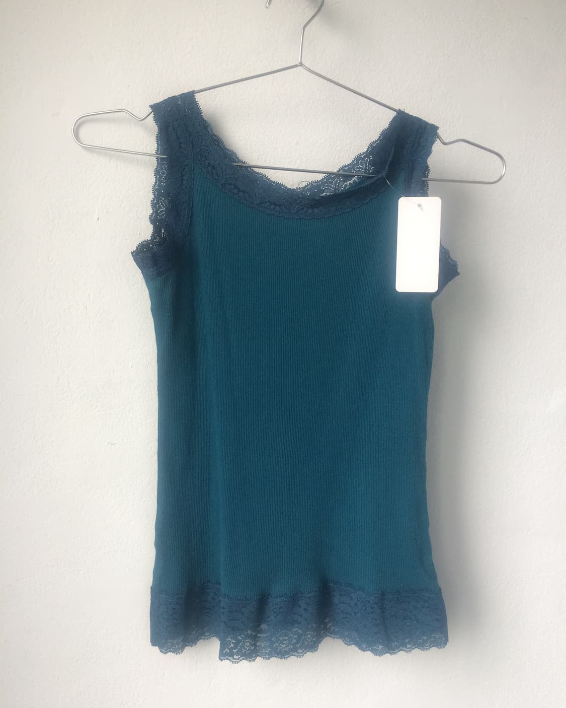 Lace trimming ribbed sleeveless 상품이미지3