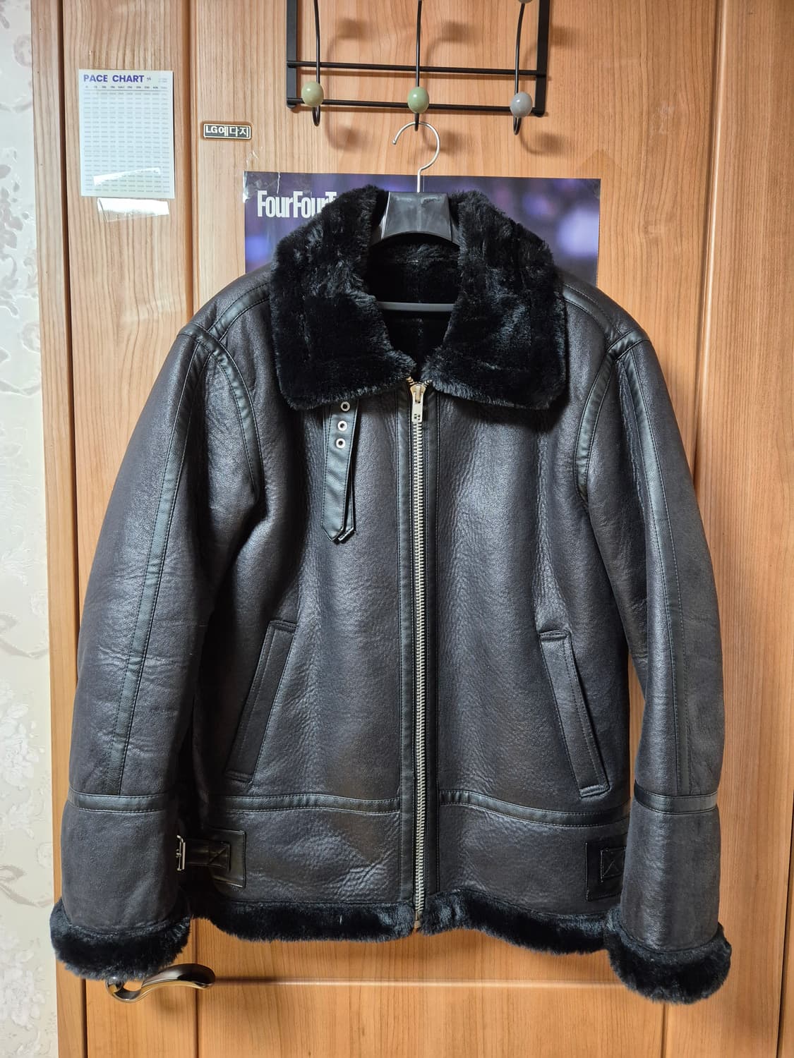 미나브 레더 스트랩 무스탕 자켓 L 상품이미지1