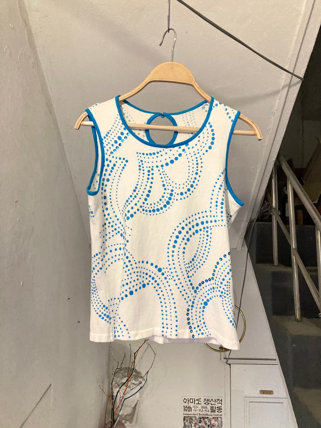 y2k 웨스턴 물방울 나시 상품이미지1