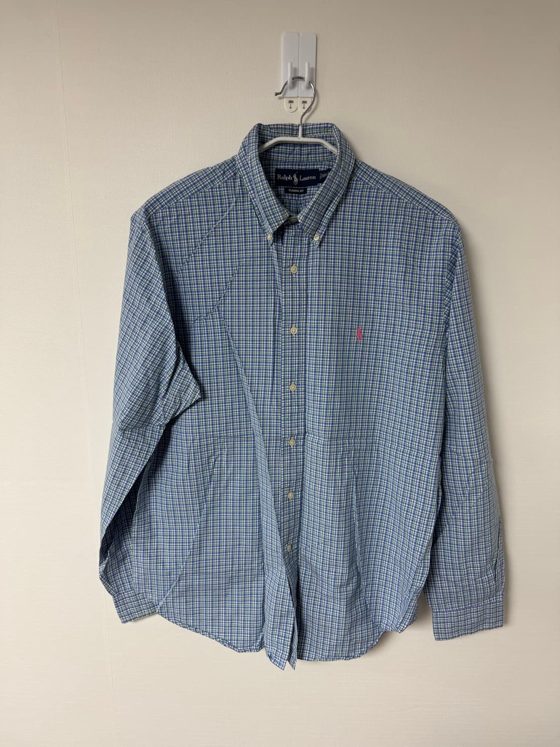 L) 폴로 체크셔츠 핑크포니 상품이미지1