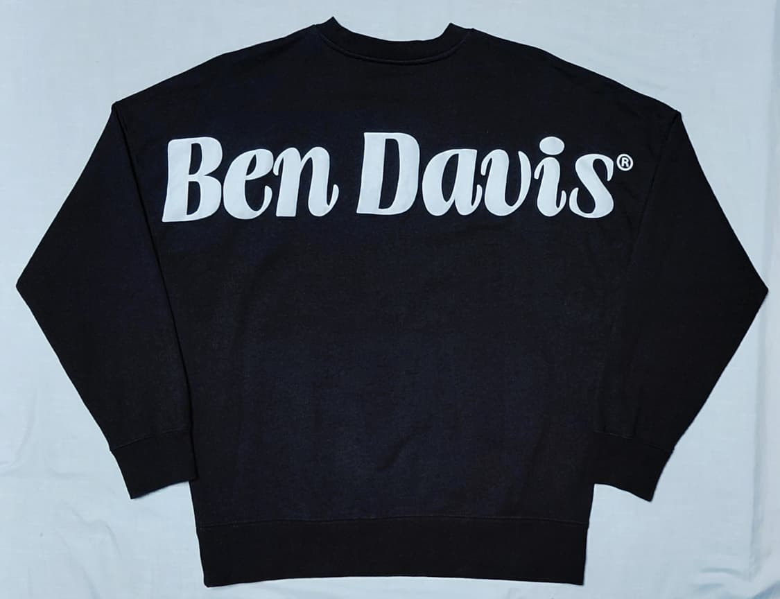 [M] 벤 데이비스(Ben Davis) 백로고 헤비웨이트 맨투맨 블랙 상품이미지7