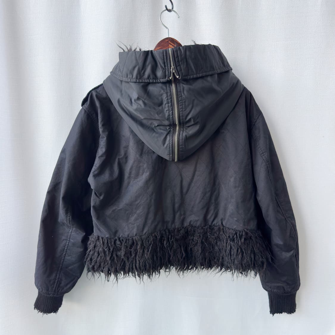 디젤 N-2B 투웨이 퍼 후드 자켓 블랙 90(S) 상품이미지6