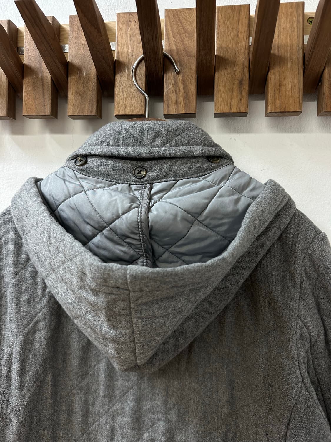 일본빈티지 어반리서치 양모울50% 후드 안감 누빔 코트 상품이미지3