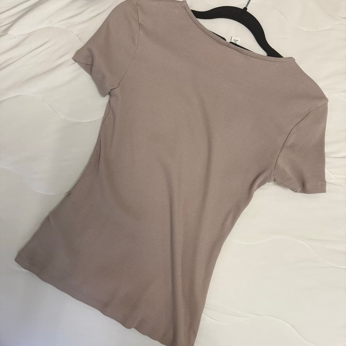 H&m 여성 골지 누드 반팔티 상품이미지2