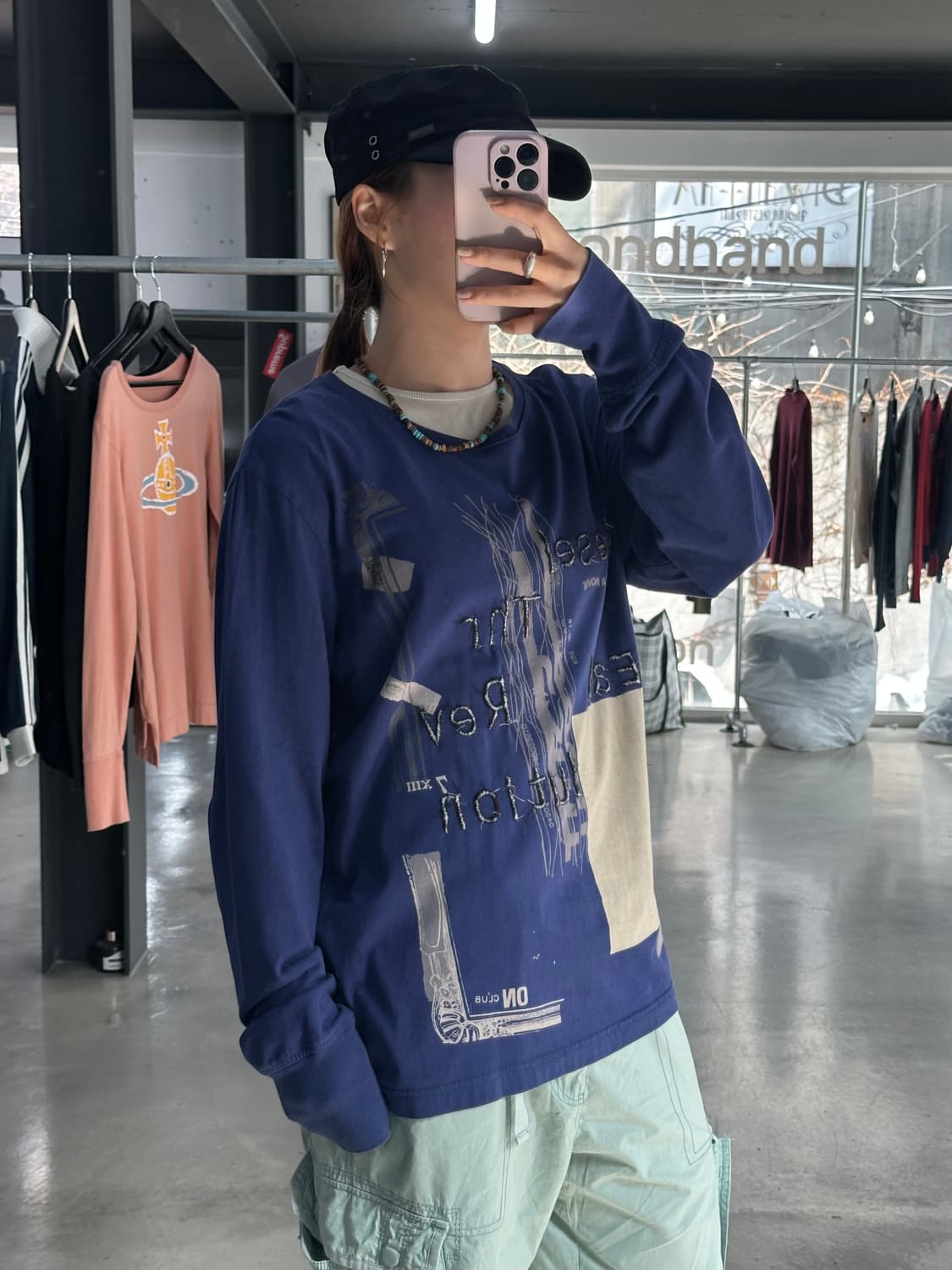 디젤 자수 빈티지프린팅 루즈 롱슬리브  상품이미지1