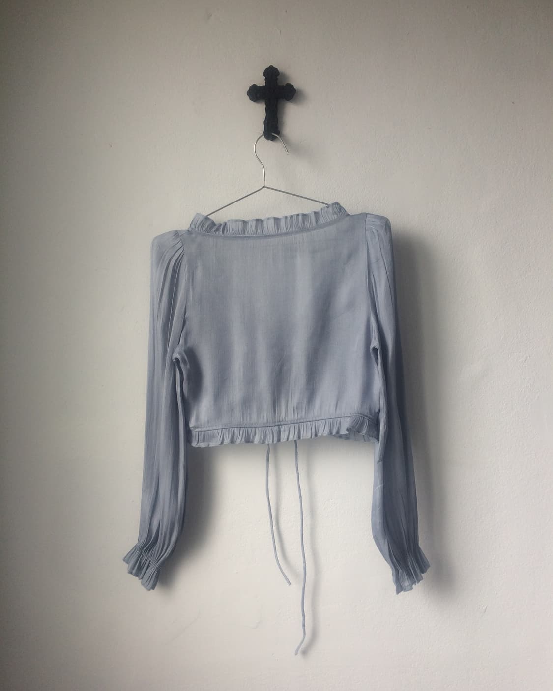Glossy lace up cardigan 상품이미지3