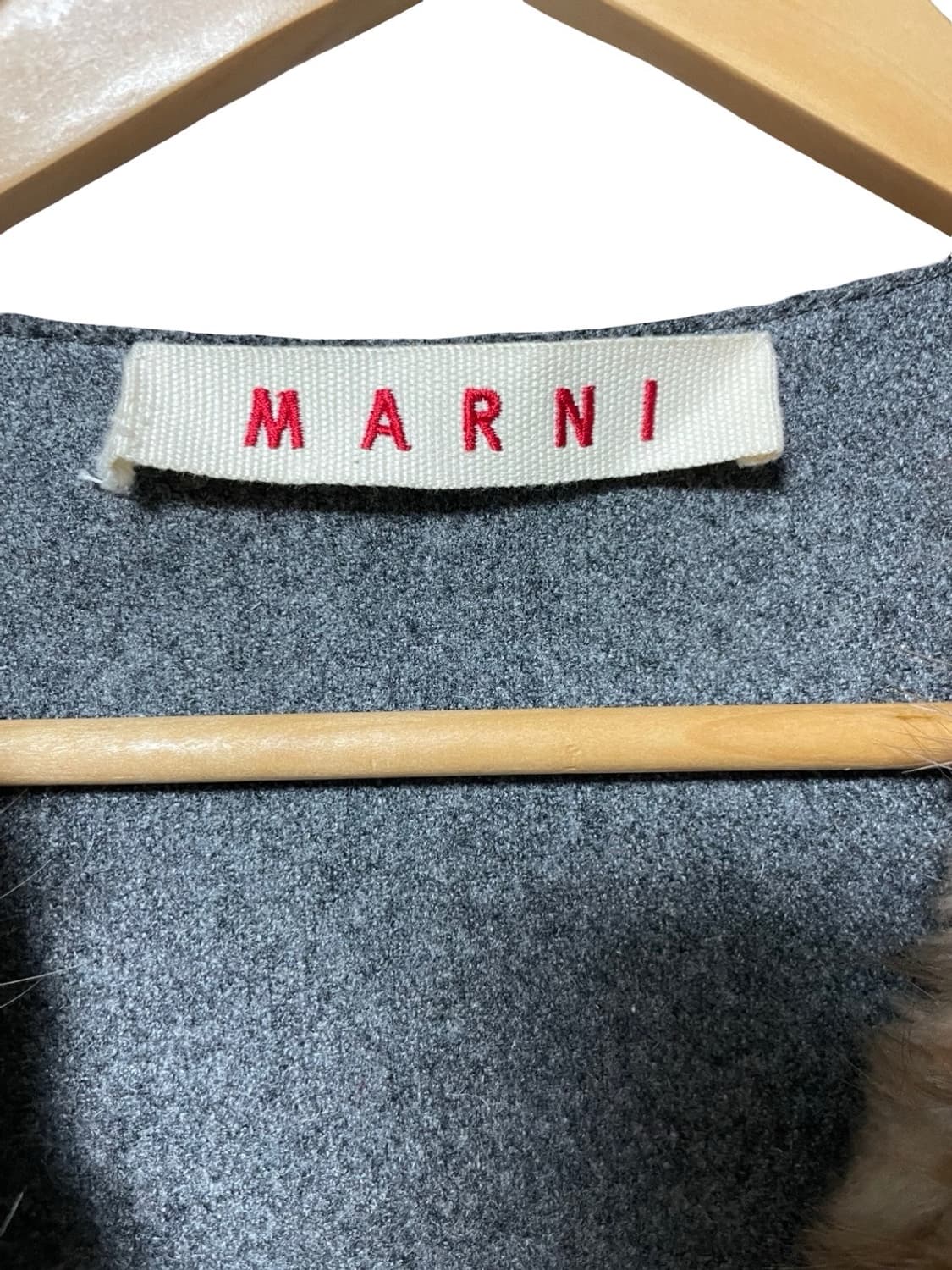 마르니 MARNI 비버 퍼 믹스드 베스트 그레이 38 상품이미지3