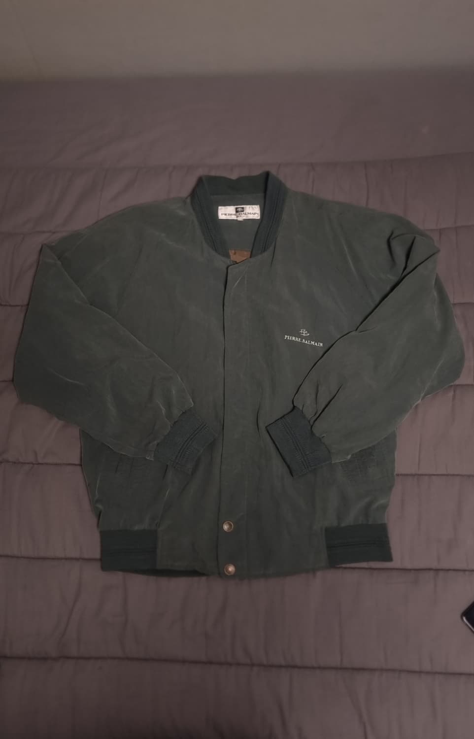 피에르 발망 90s 빈티지 올리브 그린 블루종 상품이미지2