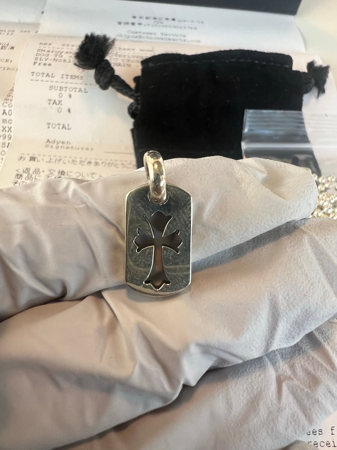 [30인치] 크롬하츠 타이니 컷아웃 도그택 + 정품 볼체인 상품이미지2