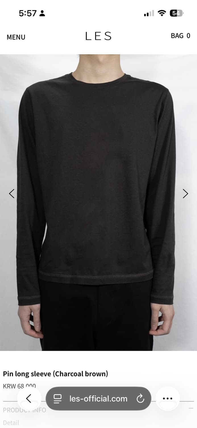 Pin long sleeve(Charcoal brown) 상품이미지1