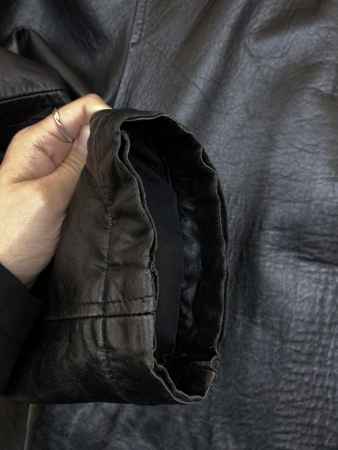 이세이미야케 스포츠 90s I.S 램 레더 코트 상품이미지7