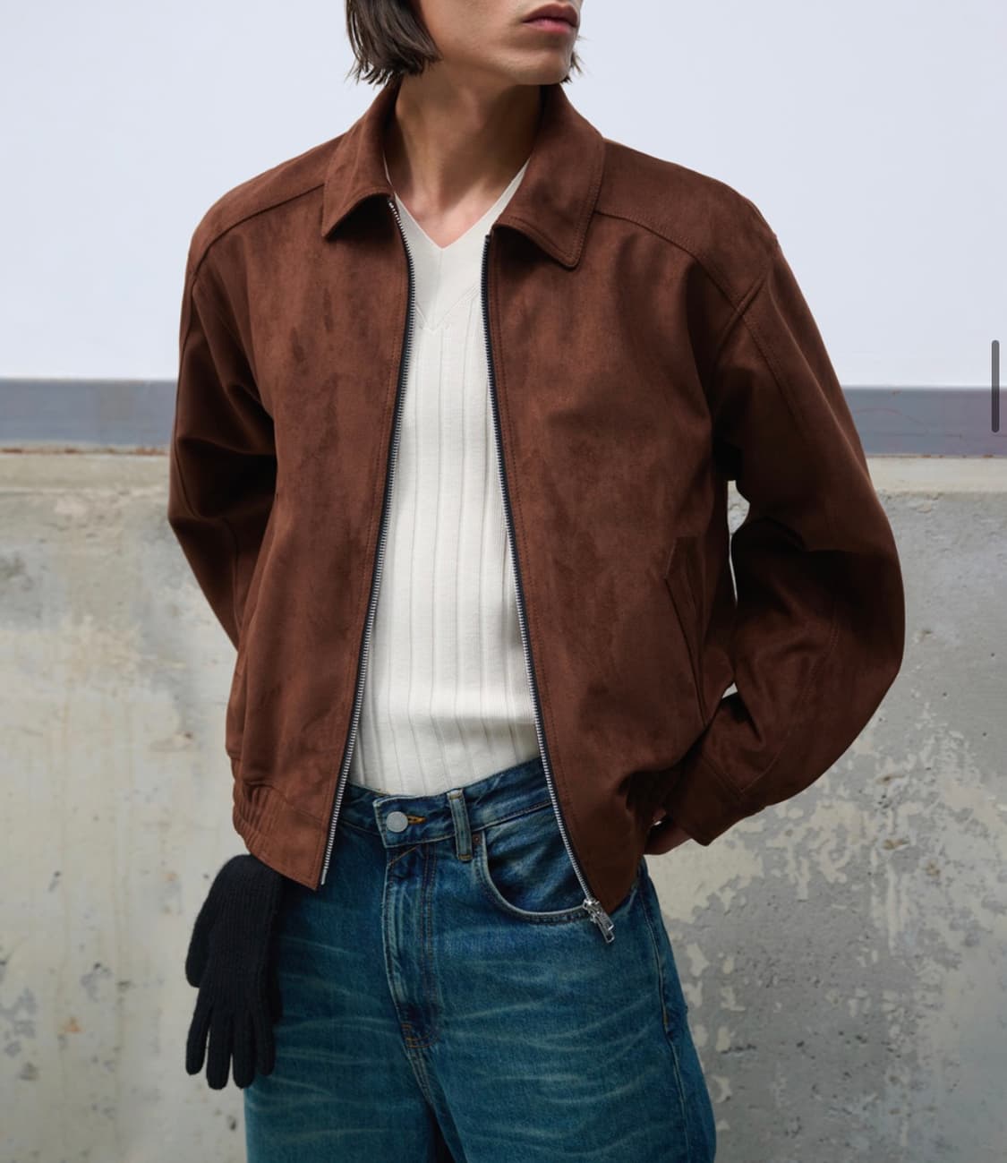 [L] 도프제이슨 25fw 퀼팅 스웨이드 스포츠 자켓 모카 상품이미지2