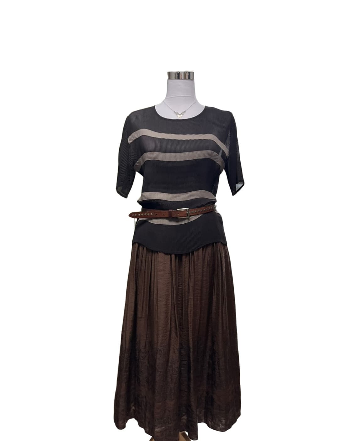Brown Pleats top 상품이미지7