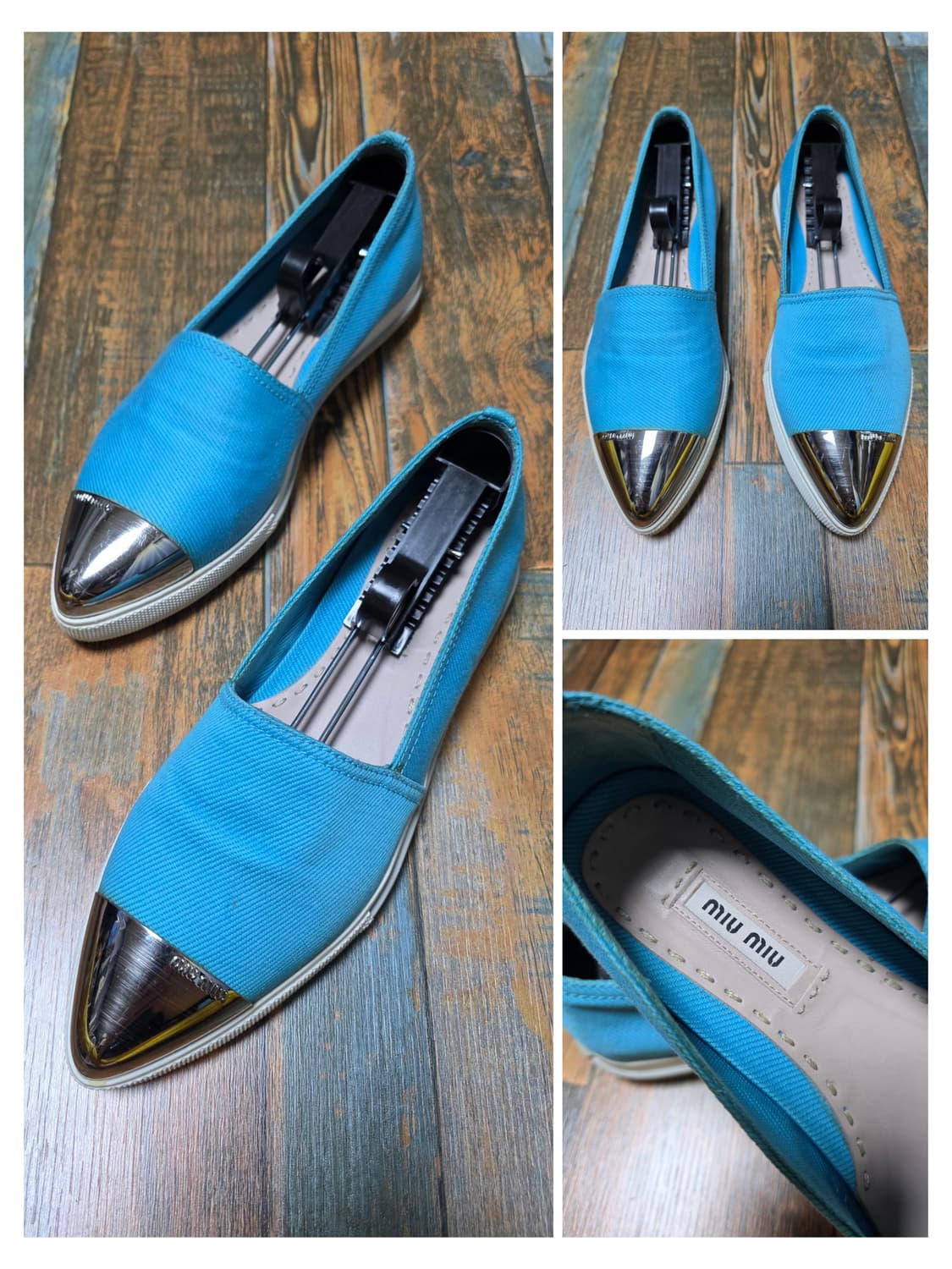 미우미우 메탈토 슬립온 / 민트 블루 컬러 / 36반  (235) 상품이미지1