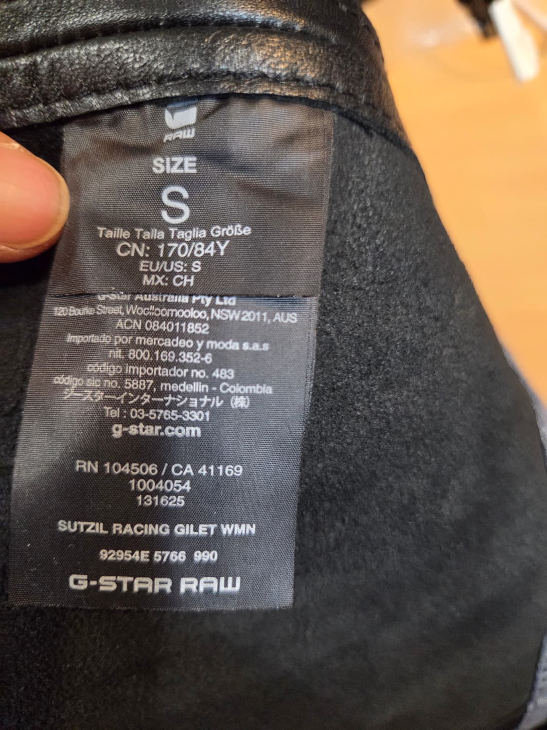 G-STAR블랙 가죽 집업 베스트 여성용(S)택없음 상품이미지5