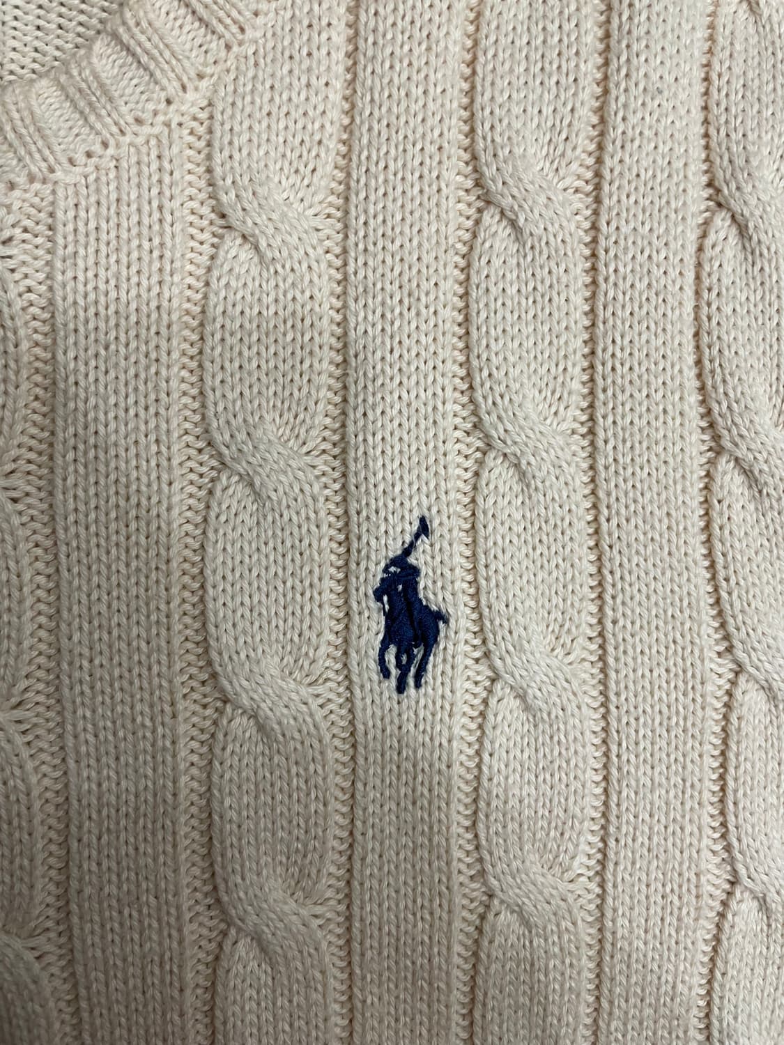 폴로 랄프로렌 케이블 니트 코튼 스웨터 아이보리 상품이미지5