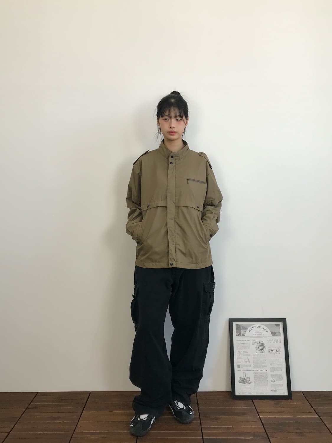 Beige Military Style Field Jacket 상품이미지1