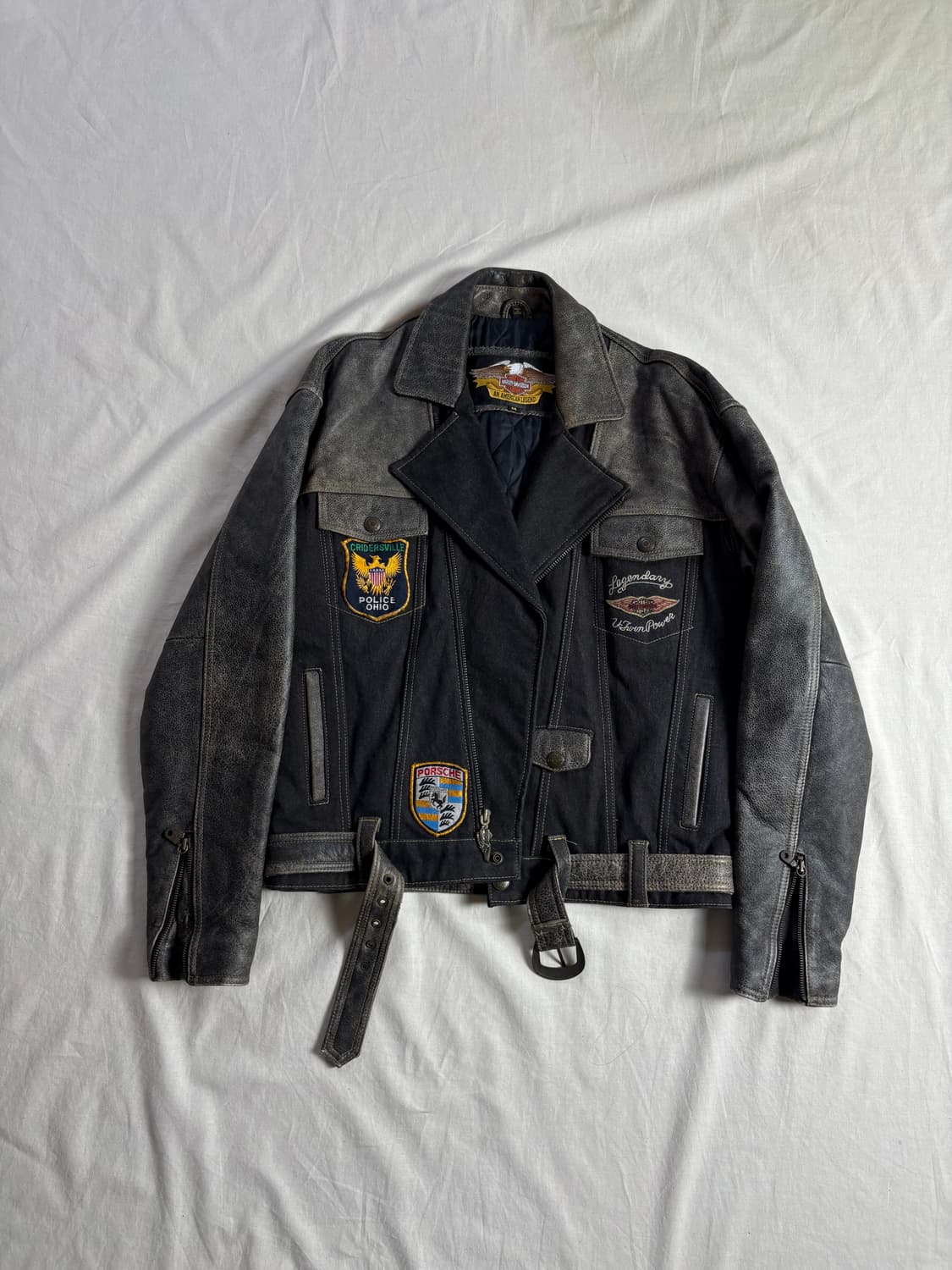 Harley Daidson 할리데이비슨 데님 레더 라이더 자켓 M 상품이미지1