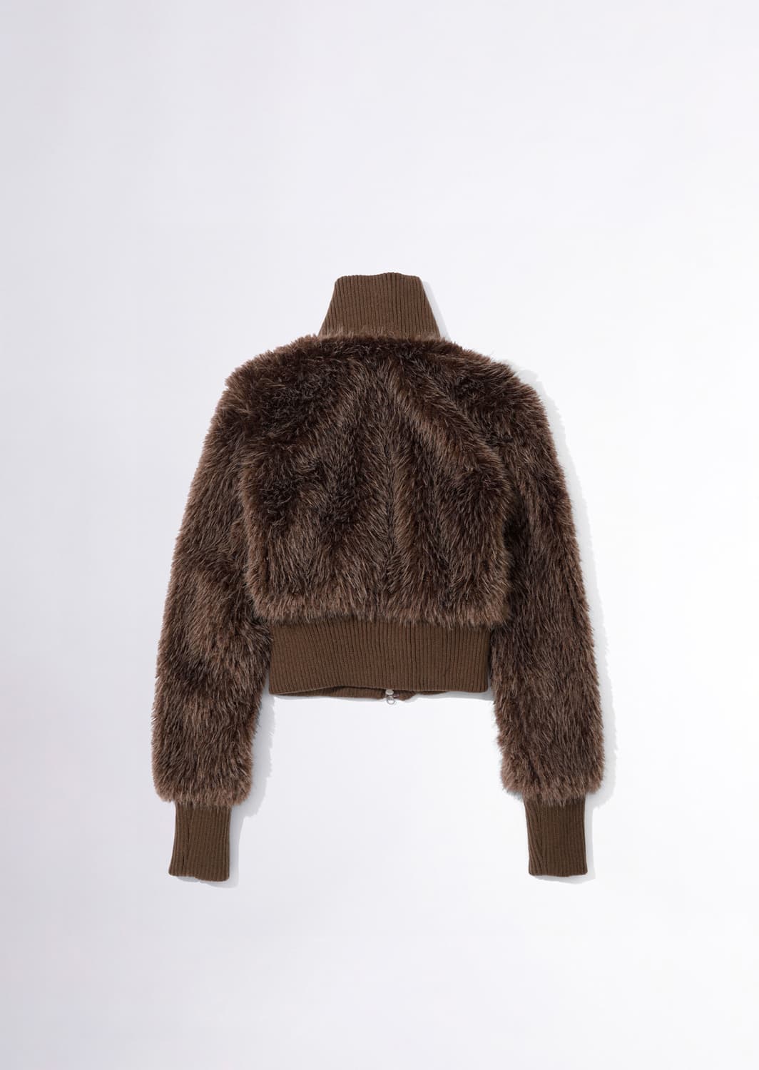 스컬프터 Faux Fur Zip-up Jacket Brown - S 상품이미지3