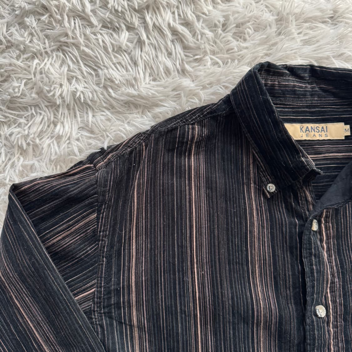 KANSAI 일본빈티지 벨벳셔츠 y2k 빈티지셔츠 남여공용셔츠 m 100 상품이미지1