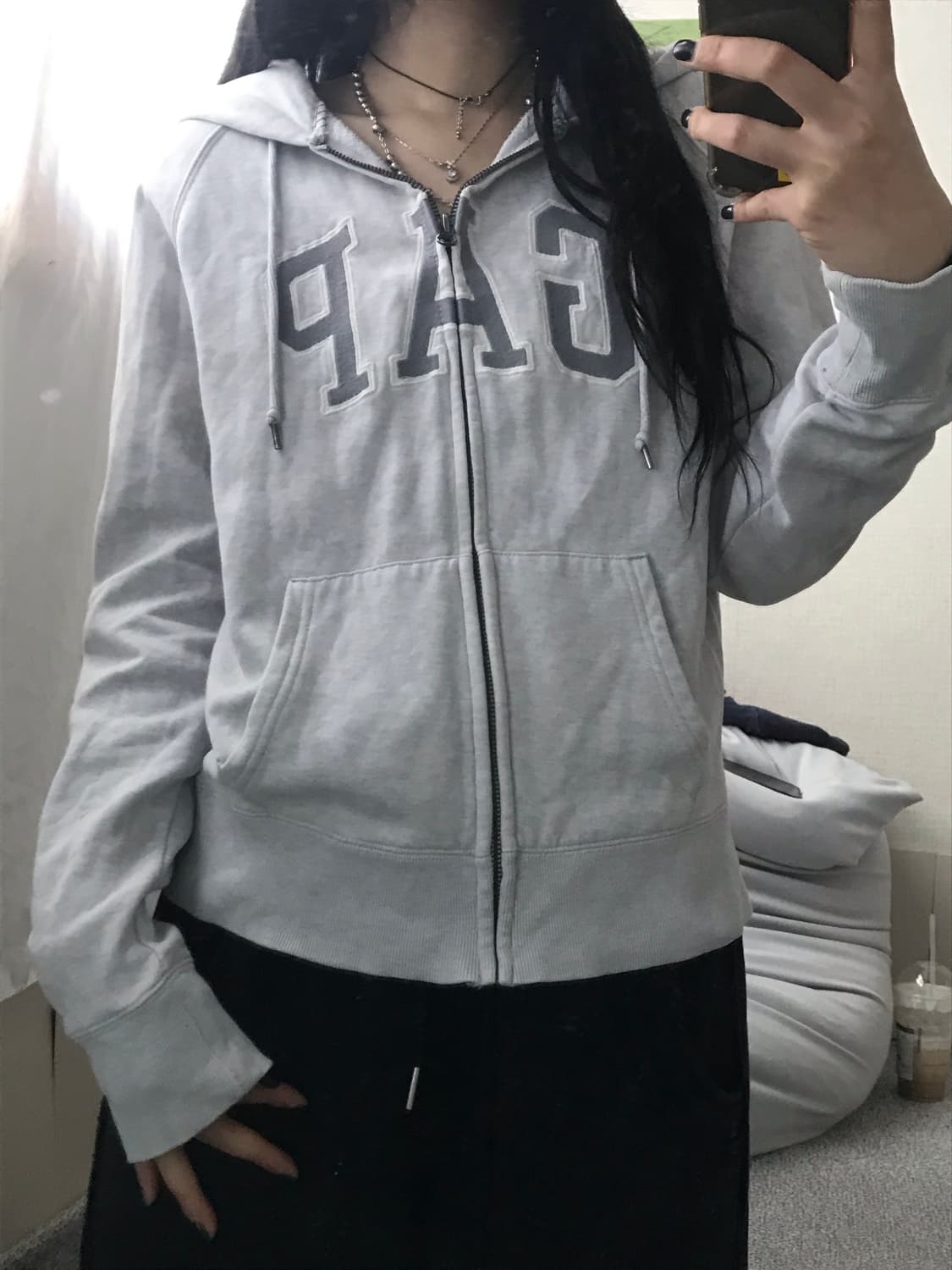 갭 연그레이 후드집업 상품이미지1