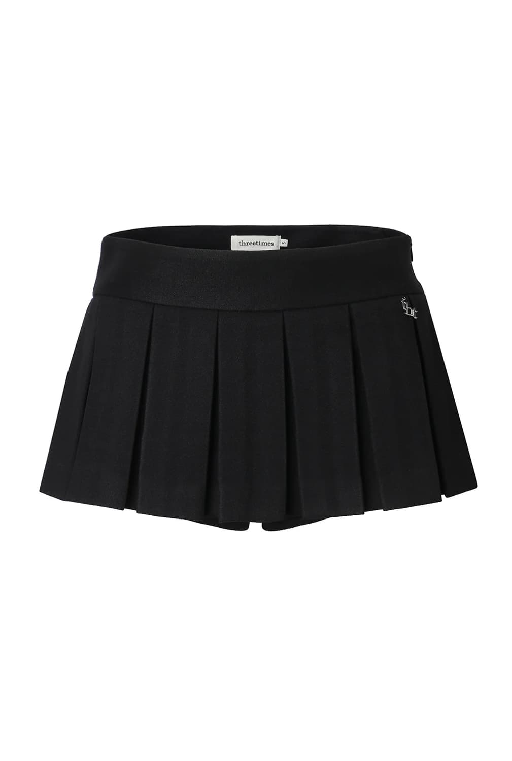 쓰리타임즈 lowe 플리츠 스커트 블랙 상품이미지1