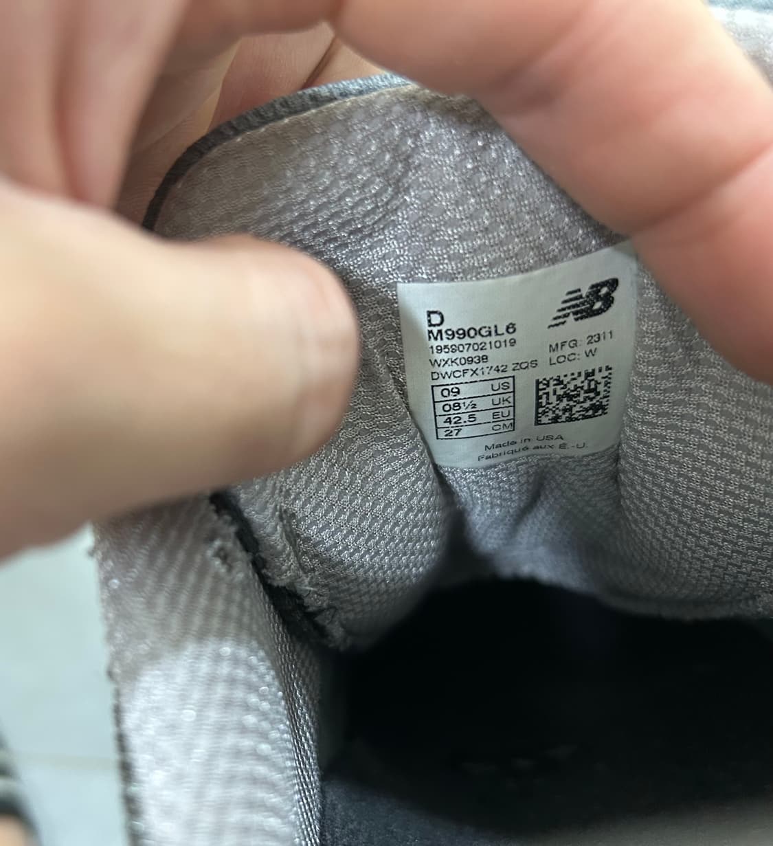 뉴발란스 990 v6 (그레이 270mm) 상품이미지6