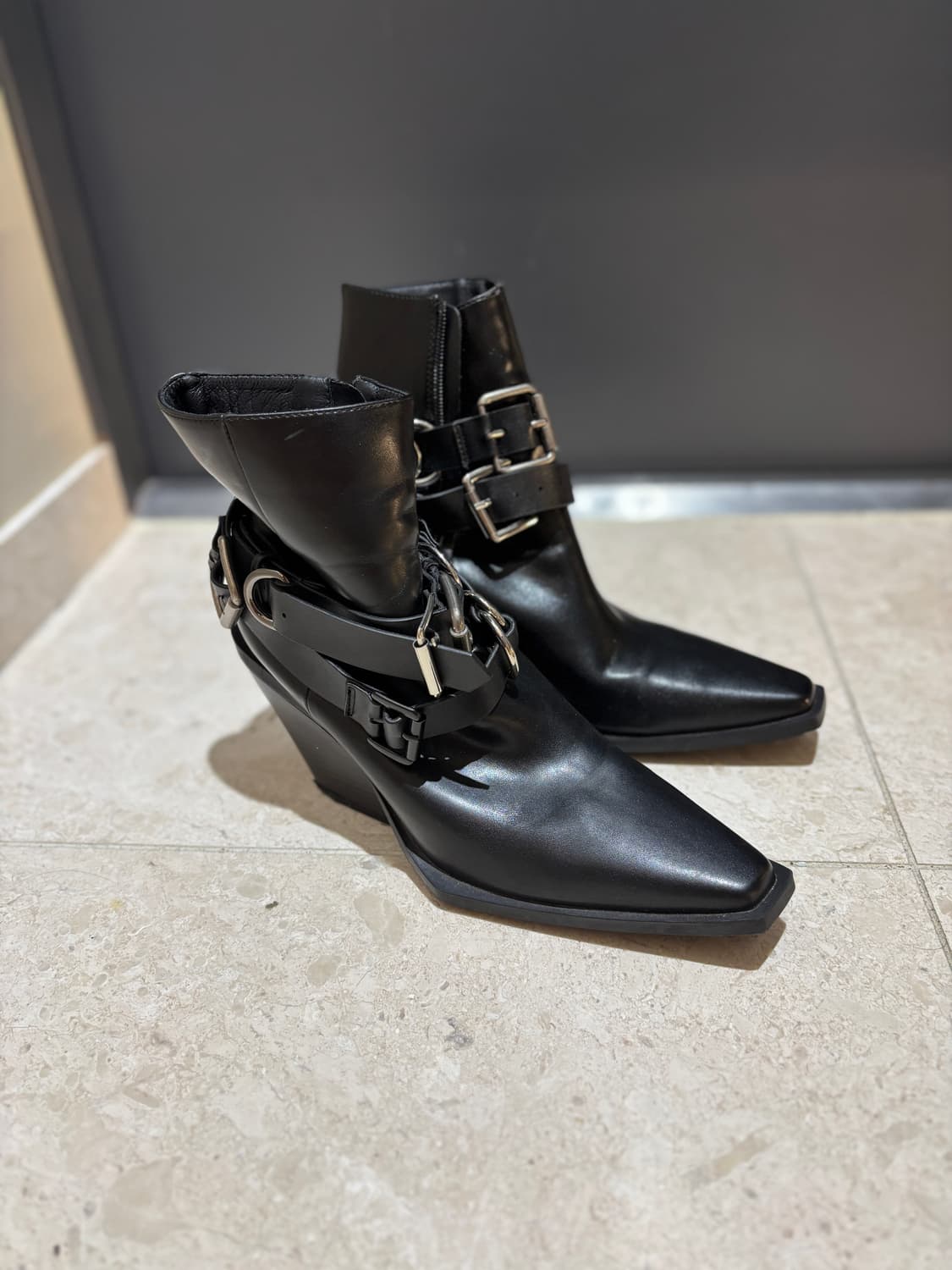 블랙 버클 앵클 부츠 39사이즈 상품이미지2
