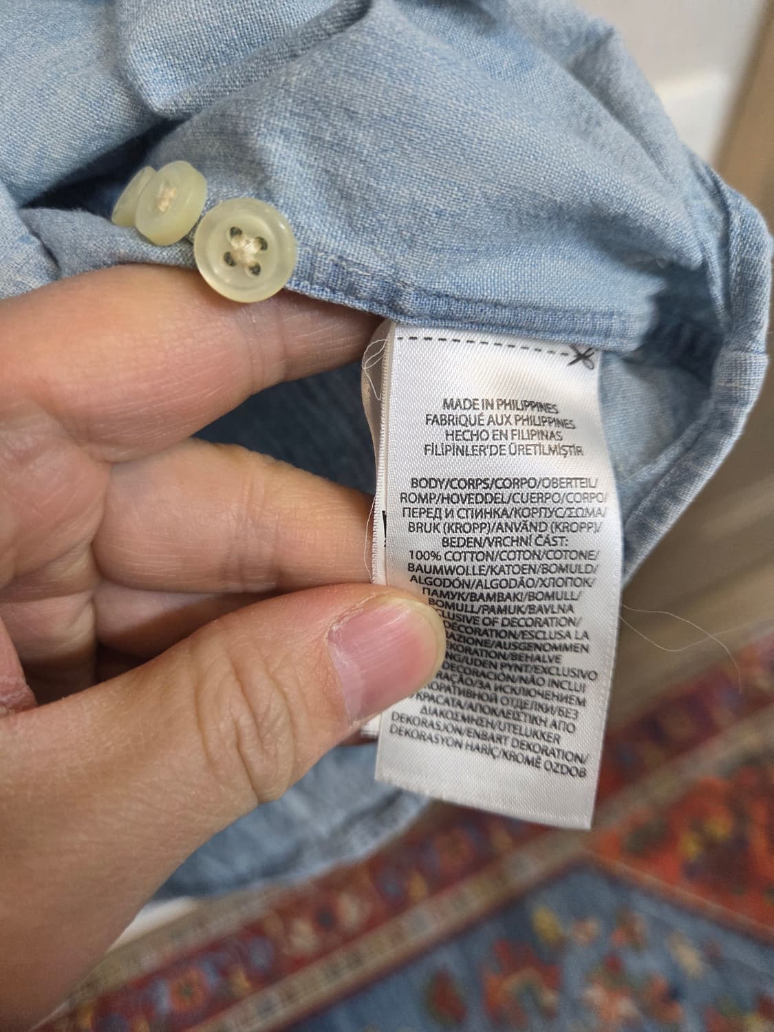 폴로랄프로렌 칼라포니 샴브레이 데님 셔츠긴팔 m 클래식핏  상품이미지5