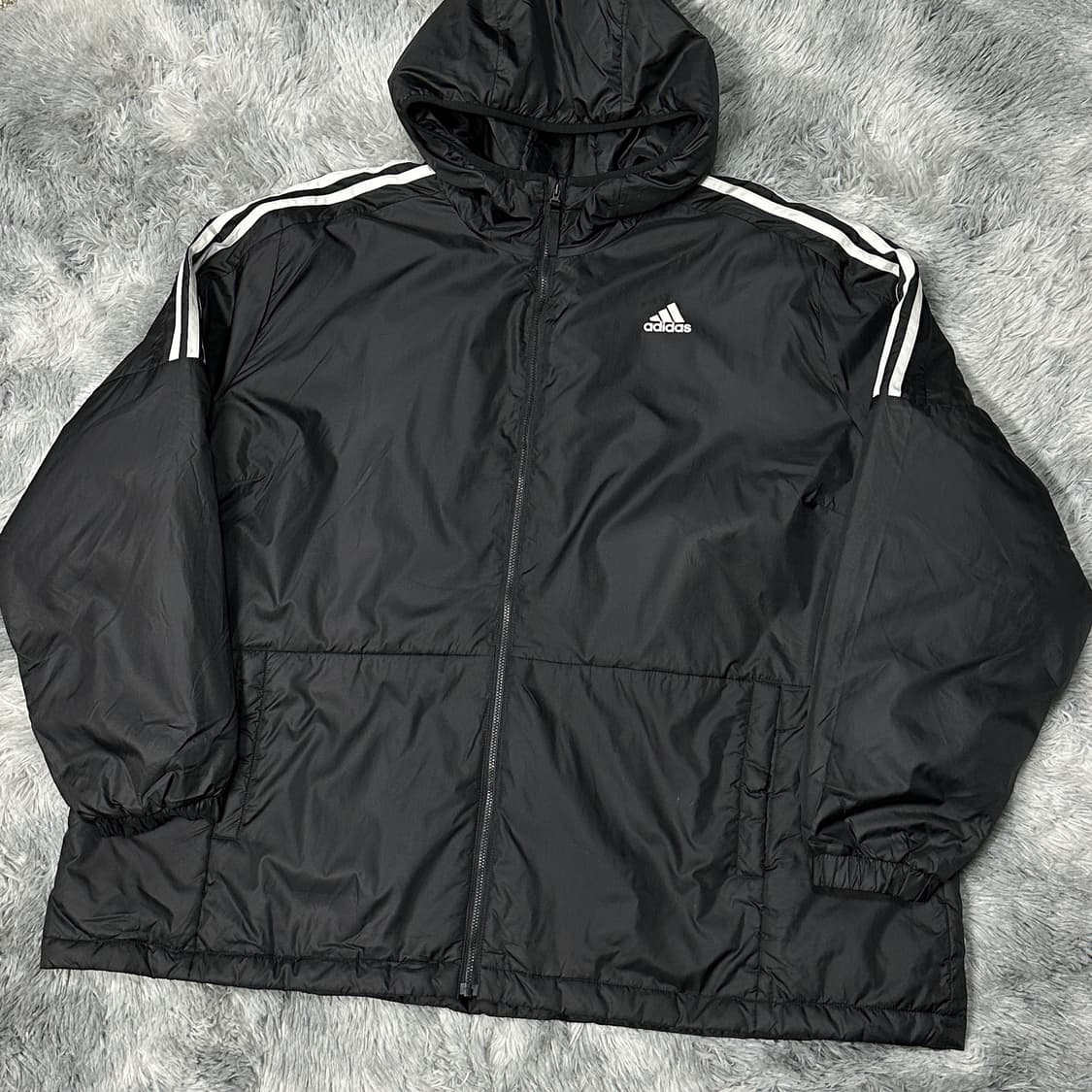 아디다스 삼선 오버핏 유광 후드점퍼 4XL 상품이미지1