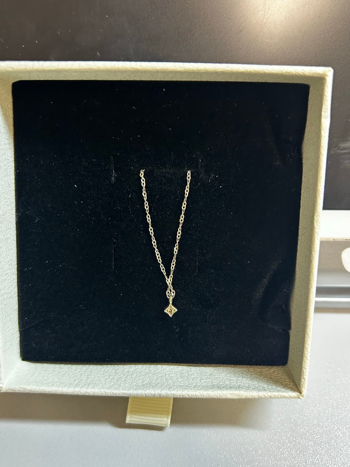 보라상자 샴페인골드 다이아 14k 목걸이(거의 새상품) 상품이미지2