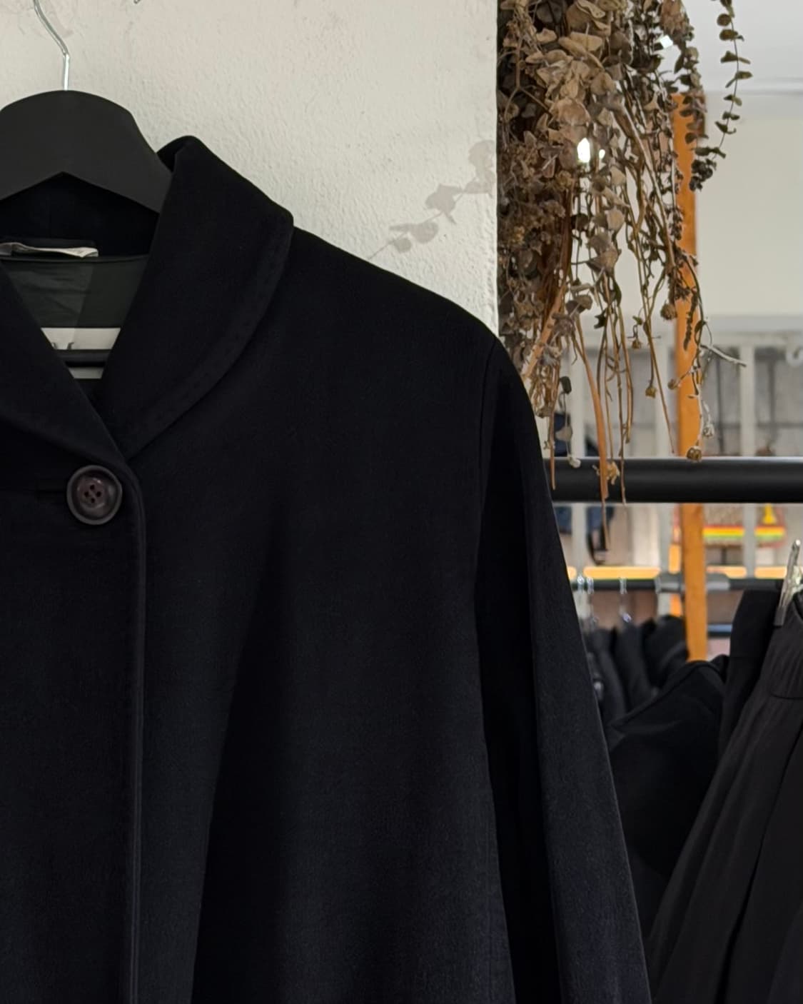 막스마라 블랙 원버튼 울 롱 코트 상품이미지3