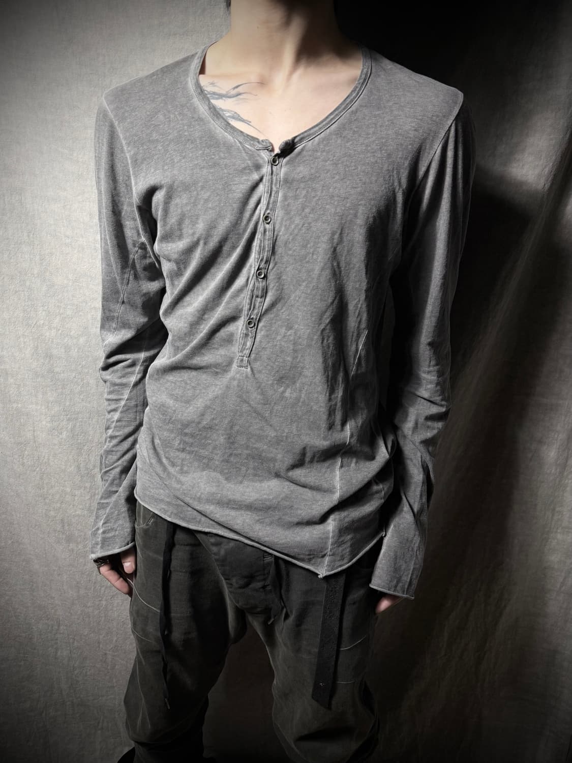 Poeme Bohemien Overdyed Henley Neck 상품이미지2