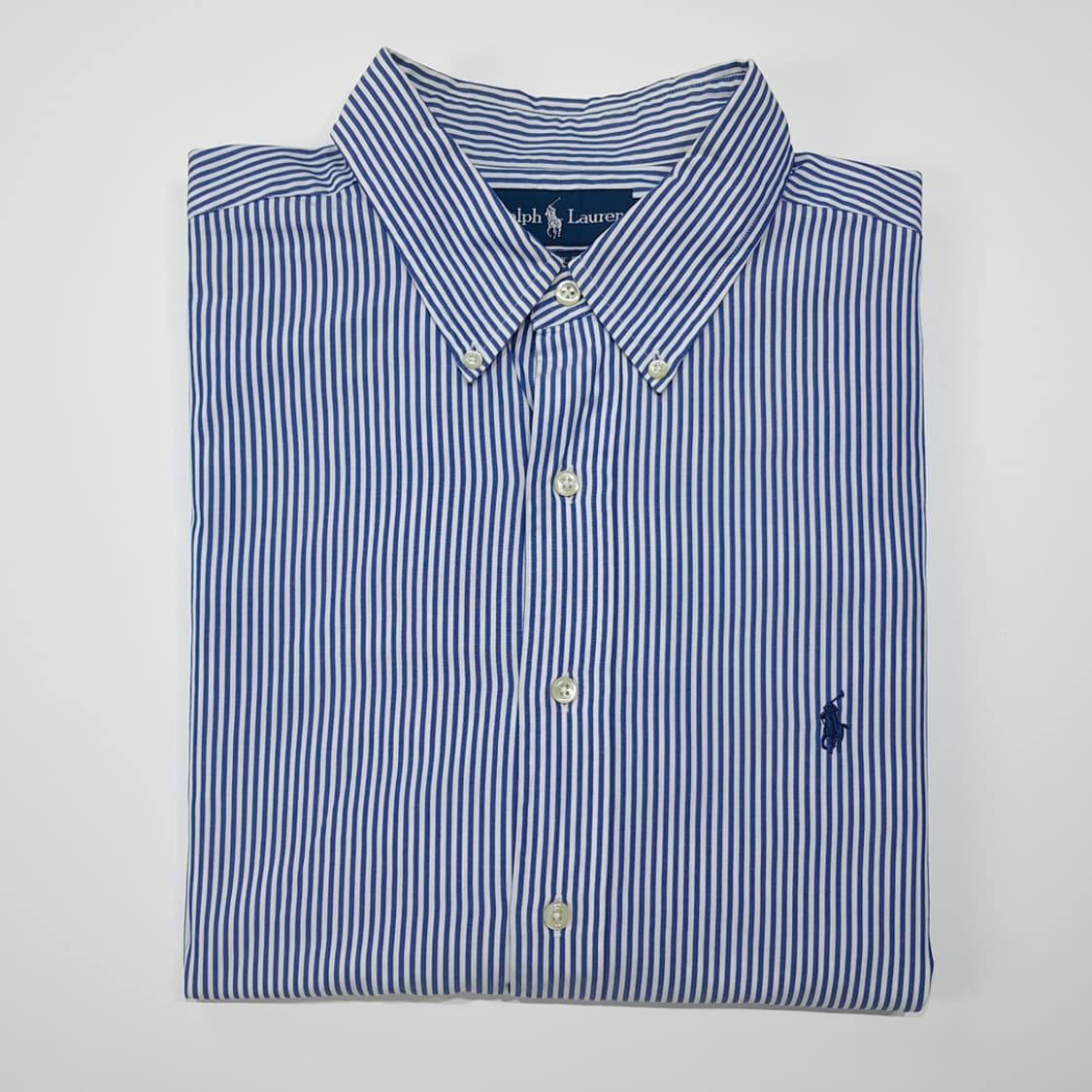 CL660 2XL 폴로 90s 홍콩판 블루 스트라이프 셔츠 남방 상품이미지7