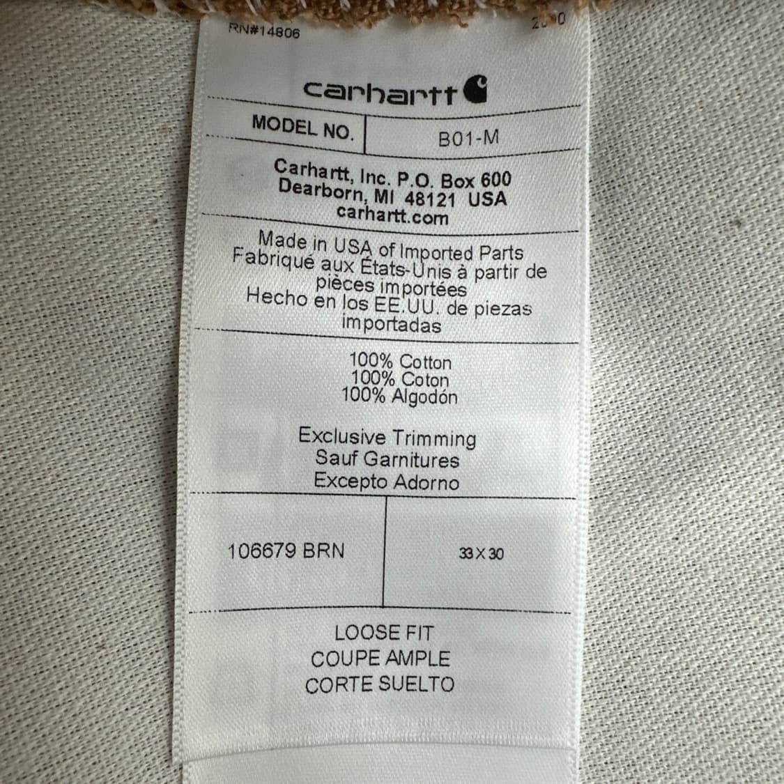 [미국산]2025년식 칼하트 B01-M BRN 더블니 워크 팬츠 상품이미지7